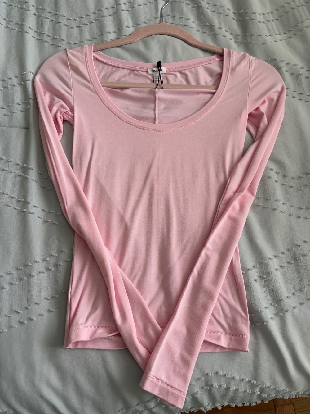 Garage Light Pink Scoop Neck Long Sleeve Top